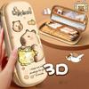 2 Layers 3D Pencil Case Capybara Stationery Organizer Cute Pen Box School Office