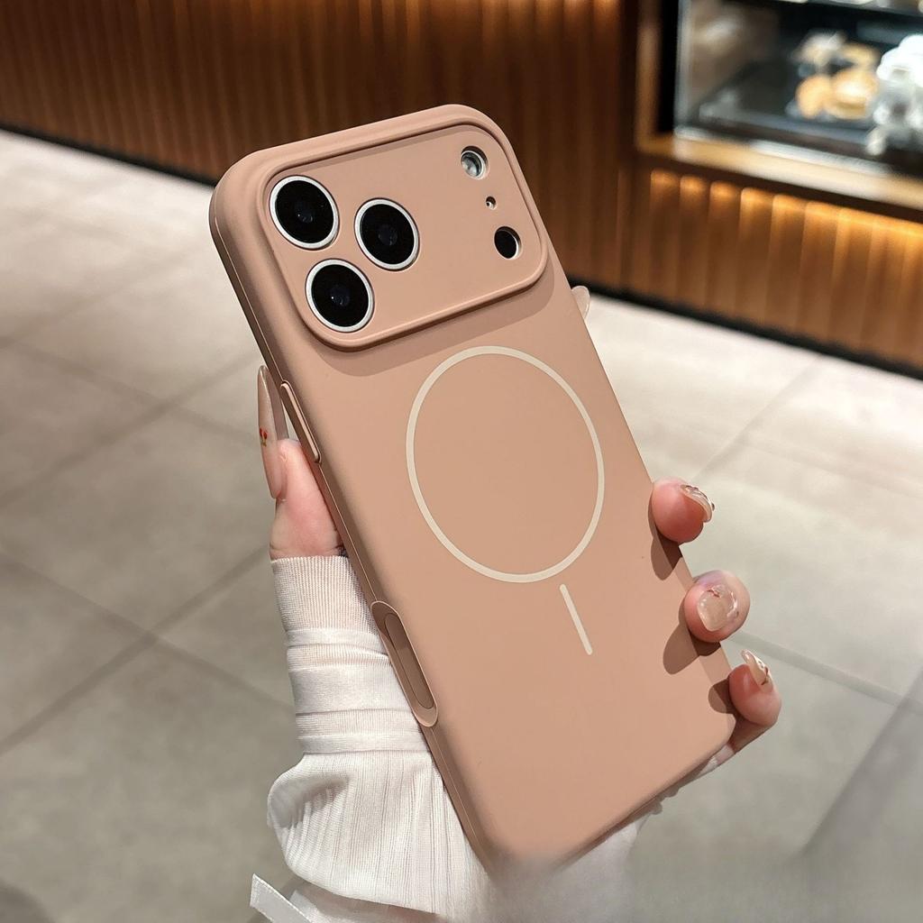 Применимо к iPhone17promax чехол для мобильного телефона из жидкого силикона с тонким кольцом, магнитный, для Apple 16, ощущение кожи, противоударный чехол 15