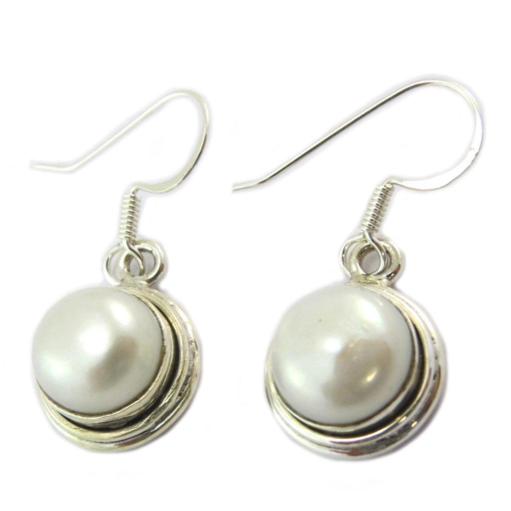 Les Trésors De Lily [P3782] - Серебряные серьги Perla цвета слоновой кости, 13 мм.