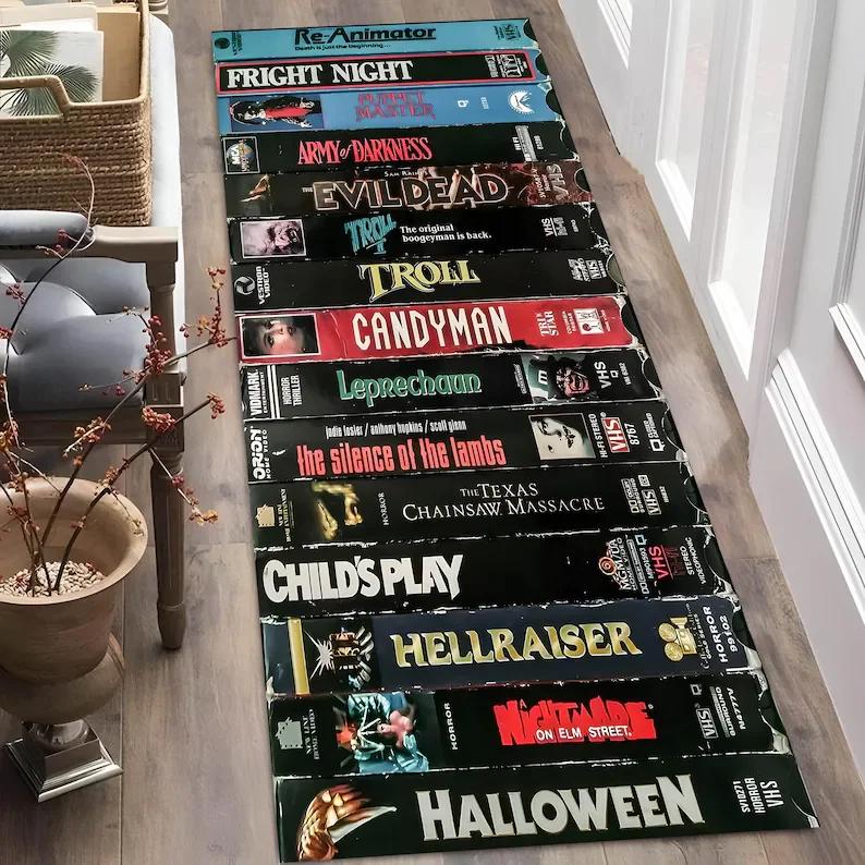 Ковер с узором из кинопленок Кинотеатр Комната для просмотра фильмов Нескользящий Хлопковый Коврик-дорожка Декор для дома Ковры