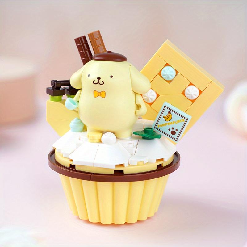 Нетоксичные строительные блоки серии Sanrio Куроми Хелло Китти, модель для сборки кекса, кубики, игрушки, Синнаморолл, Май Мелоди, настольные украшения