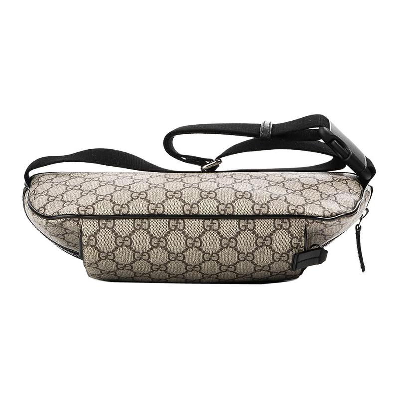 Gucci GG Supreme регулируемый плечевой ремень застежка-молния холст холщовая сумка поясная сумка мужская светло-коричневая