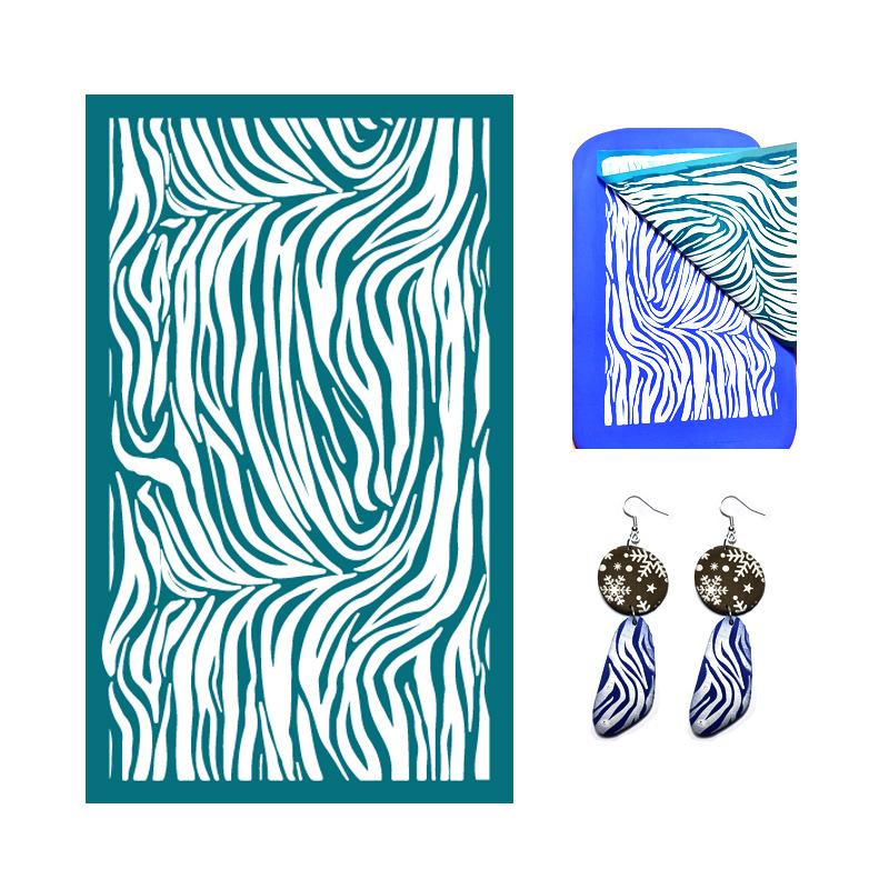 23 стиля самоклеящихся трафаретов для шелкографии для полимерной глины, листья пальмы, многоразовые сетчатые трафареты для трансферной печати, для изготовления серег и ювелирных изделий