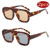 2 шт. Модные солнцезащитные очки с квадратной оправой, женские, винтажный многоугольный дизайн, солнцезащитные очки, мужские, вдохновленные, стильные, с плоским верхом, авиаторы, UV400