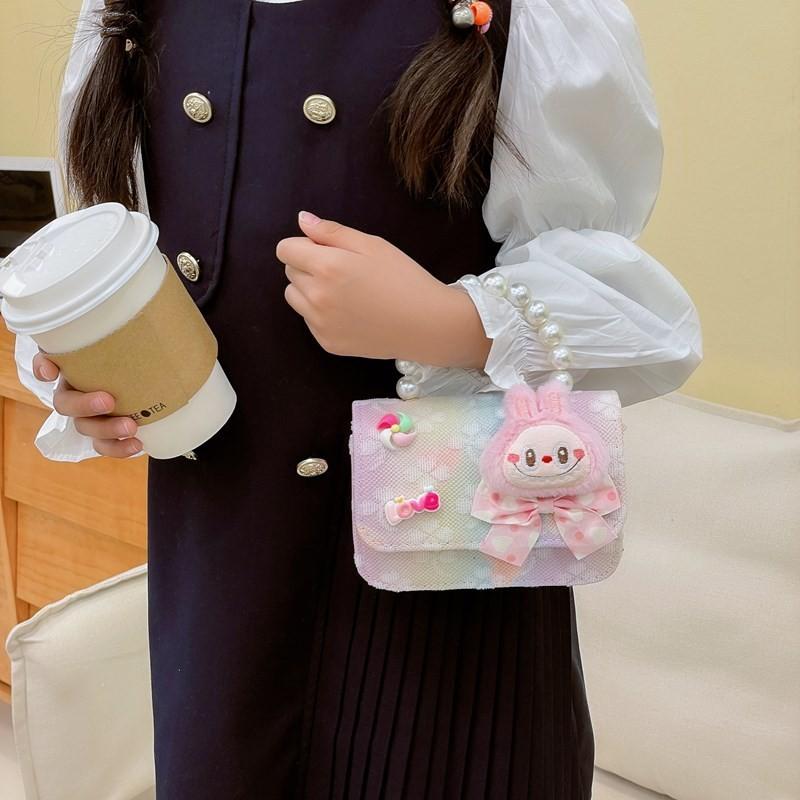 Trendy Rainbow Pony Cartoon Wallet Stylish Lightweight Crossbody Bag For Girls Preschool