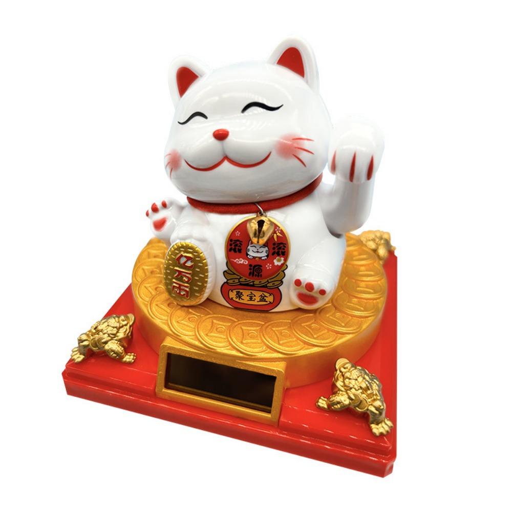 Solar Powered Mini Fortune Cat Decoration Automotive Interior Supplies Car Ornament