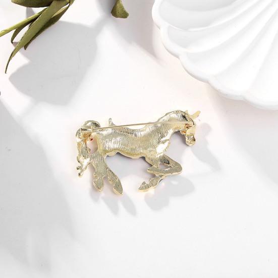 Популярная красочная картина в форме лошади, брошь, эмаль, булавка Lucky Horse, воротник, сумка, значок для платья, модные ювелирные аксессуары