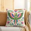 Maximalist Mexican Folk Art Cushion Cover Silky Short Plush Invisible Zipper Dustproof Sofa Pillow Case For Home Decor
