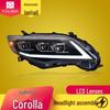 Светодиодные фары Toyota Corolla 2011-2013 с динамическими дневными ходовыми огнями и бегущими указателями поворота.
