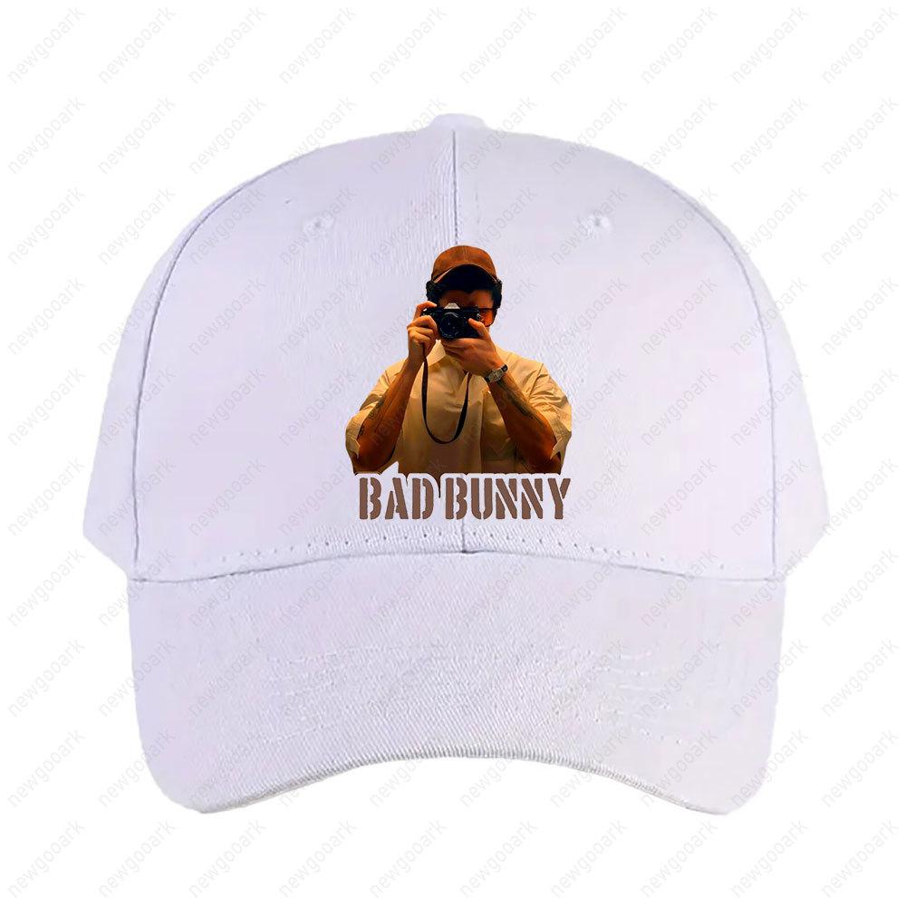 Шляпа BAD Bunny Женская Унисекс Взрослая Кепка с Козырьком Модная Повседневная Регулируемая С Принтом Бейсболки Кепка Тракер