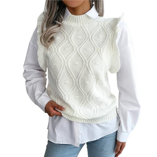 Вязаный жилет с ромбическим узором, морозостойкий, приятный для кожи, классический, простой, повседневный, женский пуловер, свитер, жилет, уличная одежда
