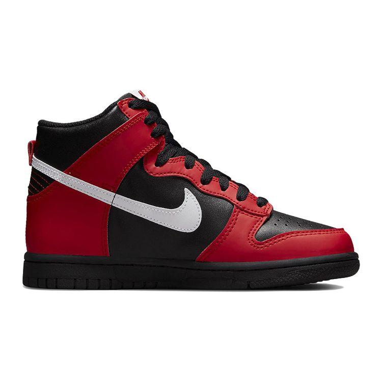Nike Dunk High GS Black University Red Детские кроссовки Белые DB2179-003