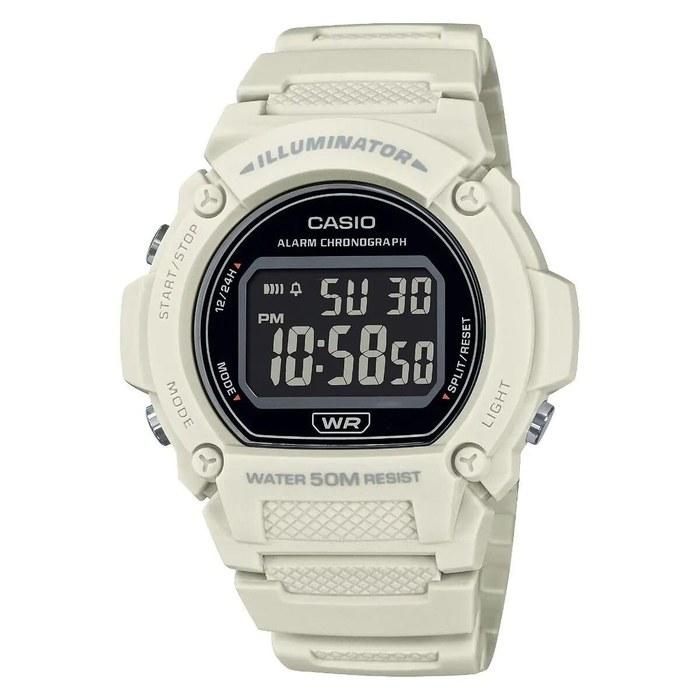 Casio Цифровые часы с белым полимерным ремешком W-219HC-8BVDF, Ремешок