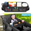 Stroller Tray Baby for Wonderfold W1/W2/W4 with 2 Cup Holders Multi Mesh Pockets Large Capacity Clipping-on Type Baby Car Organizer Stroller Snack