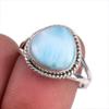 Natural Republic Larimar Gemstone 925 Solid Sterling Silver Gift Ring S.8 B1p96