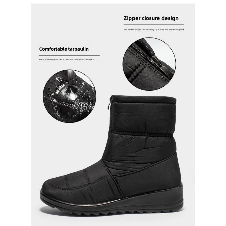 Plus Size Winter Warm Women's Snow Boots Women Lazy Slip-on Waterproof Mom Shoes Women's Shoes