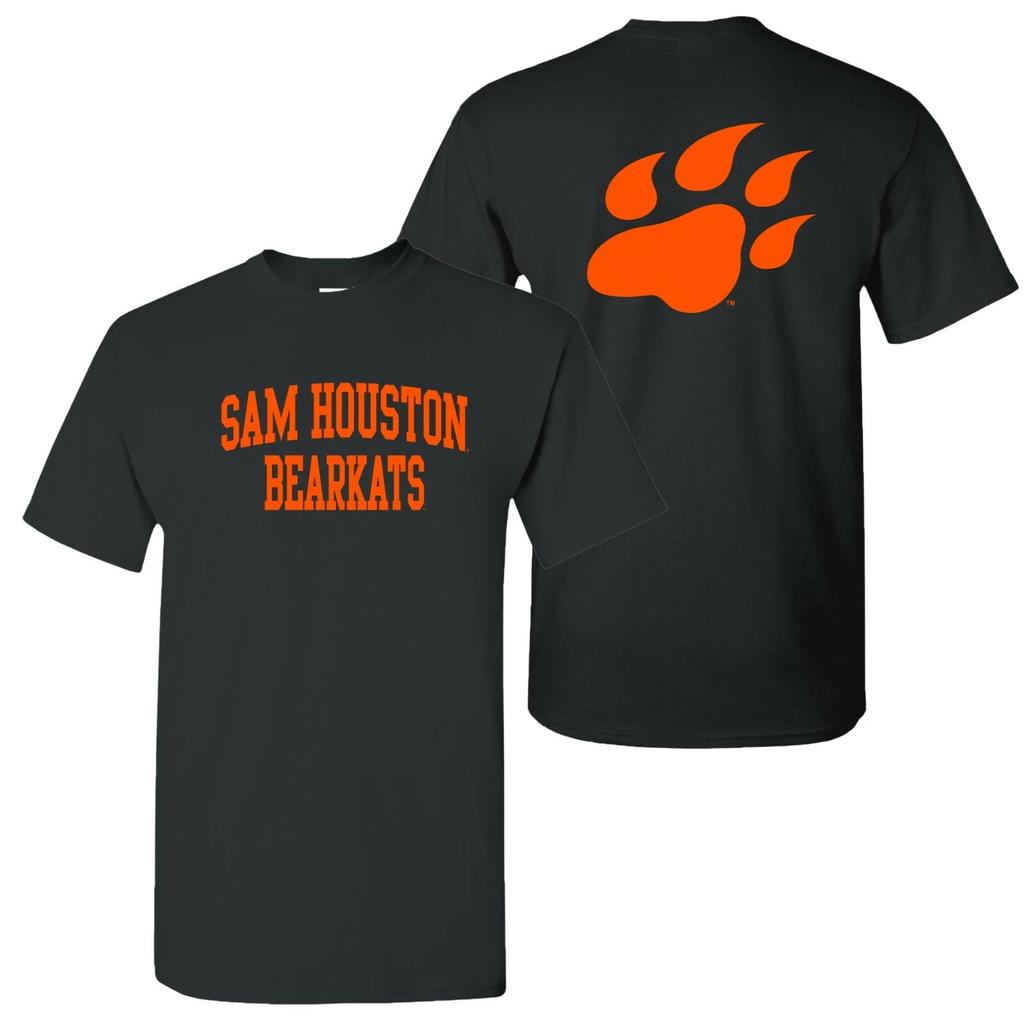 Sam Houston State Bearkats Front and Back Print T-Shirt - Black