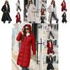Women's Long Hooded Cotton Jacket Winter Warm Stylish Slim Fit Down Coat Available In Black Red Khaki