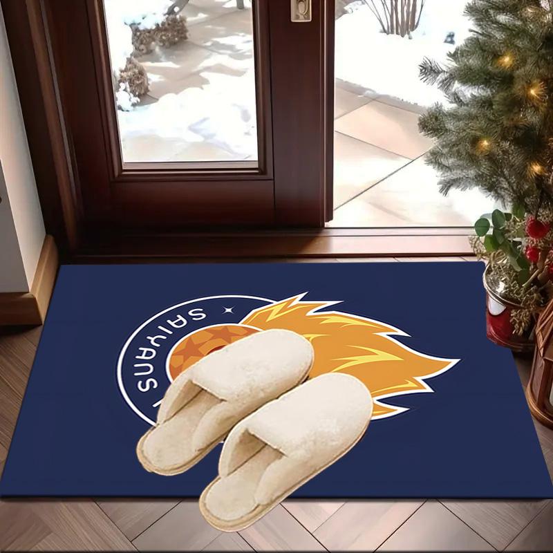 Flame Soccer Emblem Printed Area Rug for Office, Chair Rug, Decorative Carpet Floor Mat, Large Size Fan gifts Christmas gifts