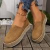 Spring and Autumn Large Size Casual Suede Casual Single Shoes Women's One Pedal Platform Fashion Single Shoes