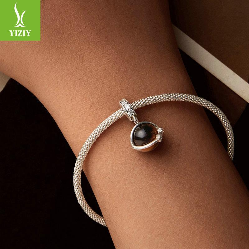 Planet Natural Тигр Цинши Подвеска Аксессуары, Таинственная Вселенная S925 Стерлинговое Серебро Браслет Из Бусин