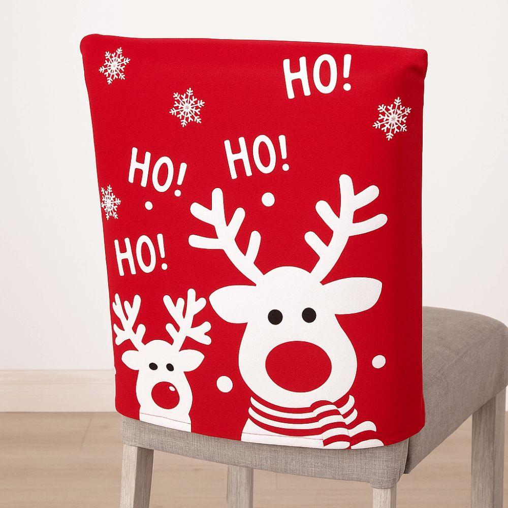 Removable Christmas Chair Cover Snowmen Cartoon Xmas Dinner Chair Seat Cover Santa Claus Stretch Seat Protector