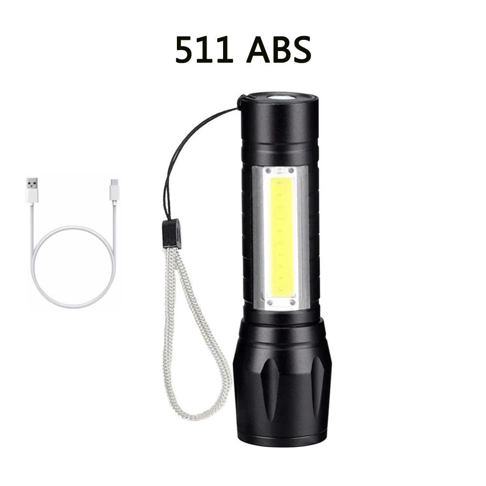 Мини светодиодный фонарик COB+XPE Портативный фонарь USB-зарядка Кемпинговый фонарь Масштабируемый фокусирующий свет Тактический фонарик с зажимом для ручки