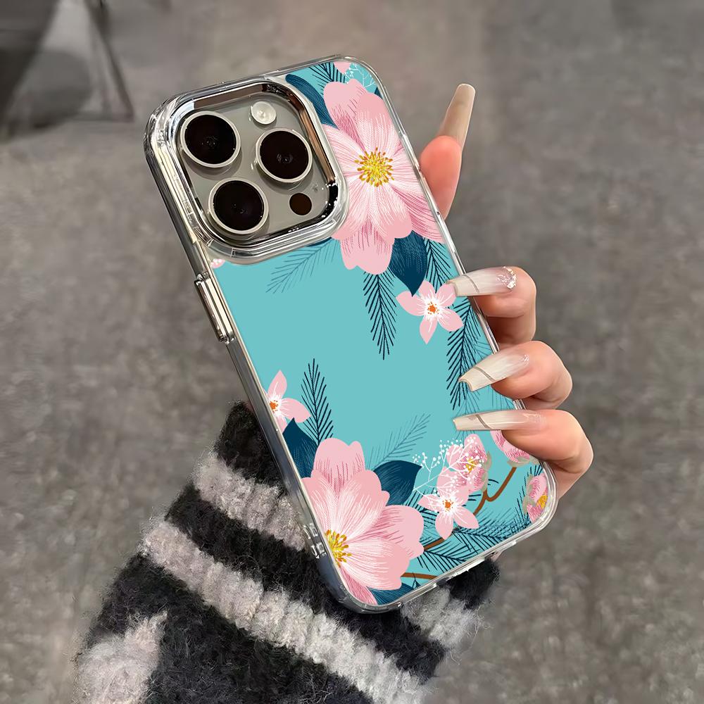 Стиль Ins Французские Цветы Чехол для Телефона Для Iphone 17 17E 16E 11 Plus 13 Pro Max 16 12 14 15 Ультра Прочный Защитный Чехол