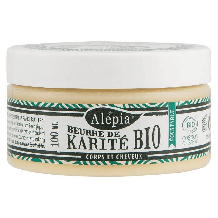 Alepia Beurre De Karité Équitable Non Raffiné Bio 100 ml corps et cheveux