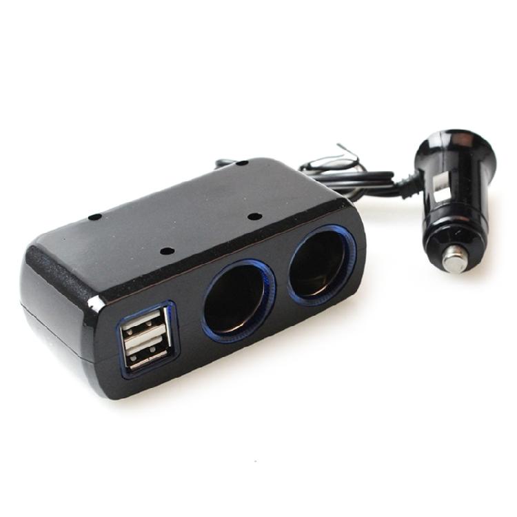Автомобильный разветвитель прикуривателя с 2 розетками, USB-зарядкой, адаптер 12 В/24 В с USB-портом