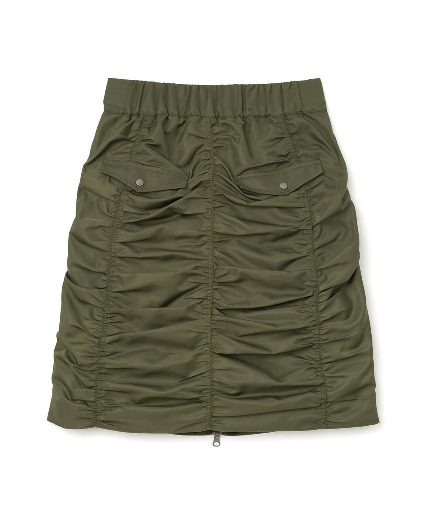 Milo Woman Utility Shirred Zipper Skirt [Khaki]