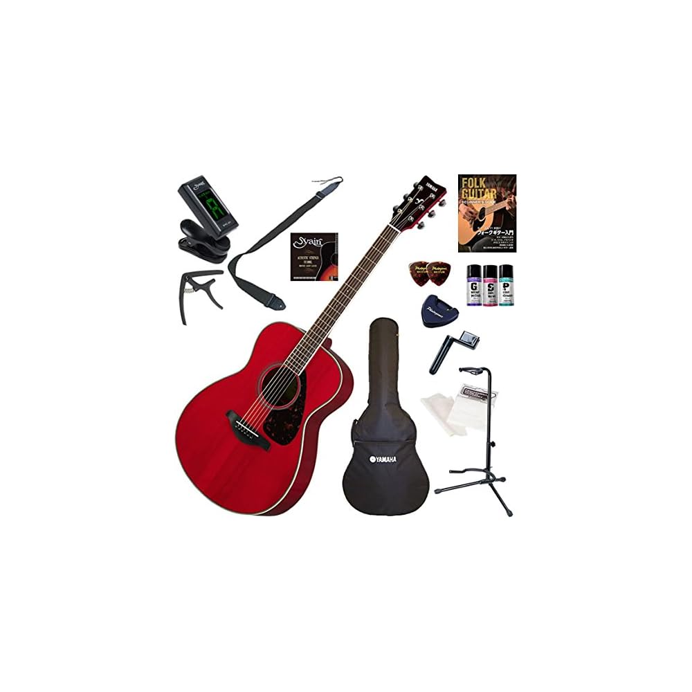 Yamaha FS820 Acoustic Guitar Beginner Upgrade Set 15 Pieces Ruby Red