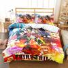 3D Anime Fairy Tail Bedding Set Bed Three-piece Set Duvet Cover Single Double Bed Queen Size Duvet Cover Set Adult Boys Bedroom
