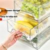 Refrigerator Organizer Storage Box Fridge Organizers Bins Plastic Stackable Drawer Container for Kitchen Refrigerator & Cabinets