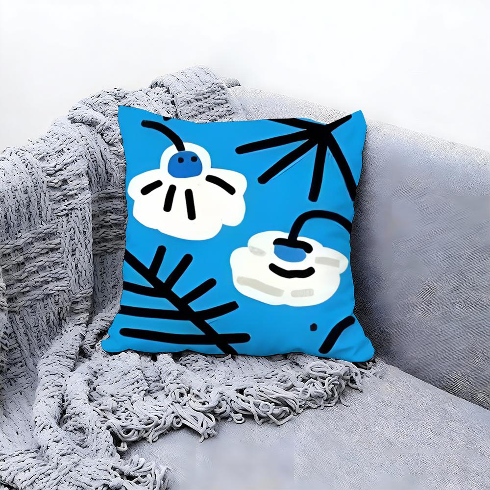 Artistic Floral Illustration Cushion Cover Premium Comfort Reversible Pillow Cove Two in One Design for Any Room  Car Interior