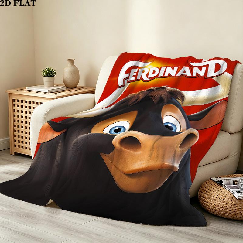 1PC Ferdinand Patterned Flannel Blanket Suitable For All Seasons For Home Decor Warmth And Comfort Gifts Holiday Present