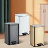 Household Stainless Steel Square Garbage Bin Kitchen Living Room Large Capacity Foot Operated Sanitary Bin