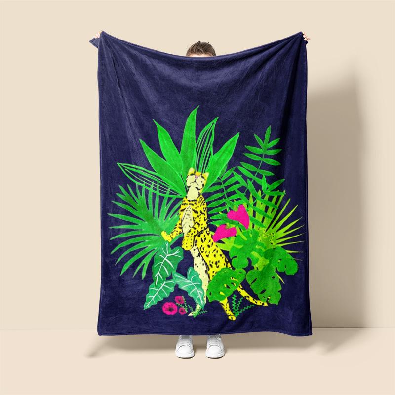 Scandinavian style abstract animal blanket 150cmx200cm facecloth warm bed blanket office nap blanket home decoration
