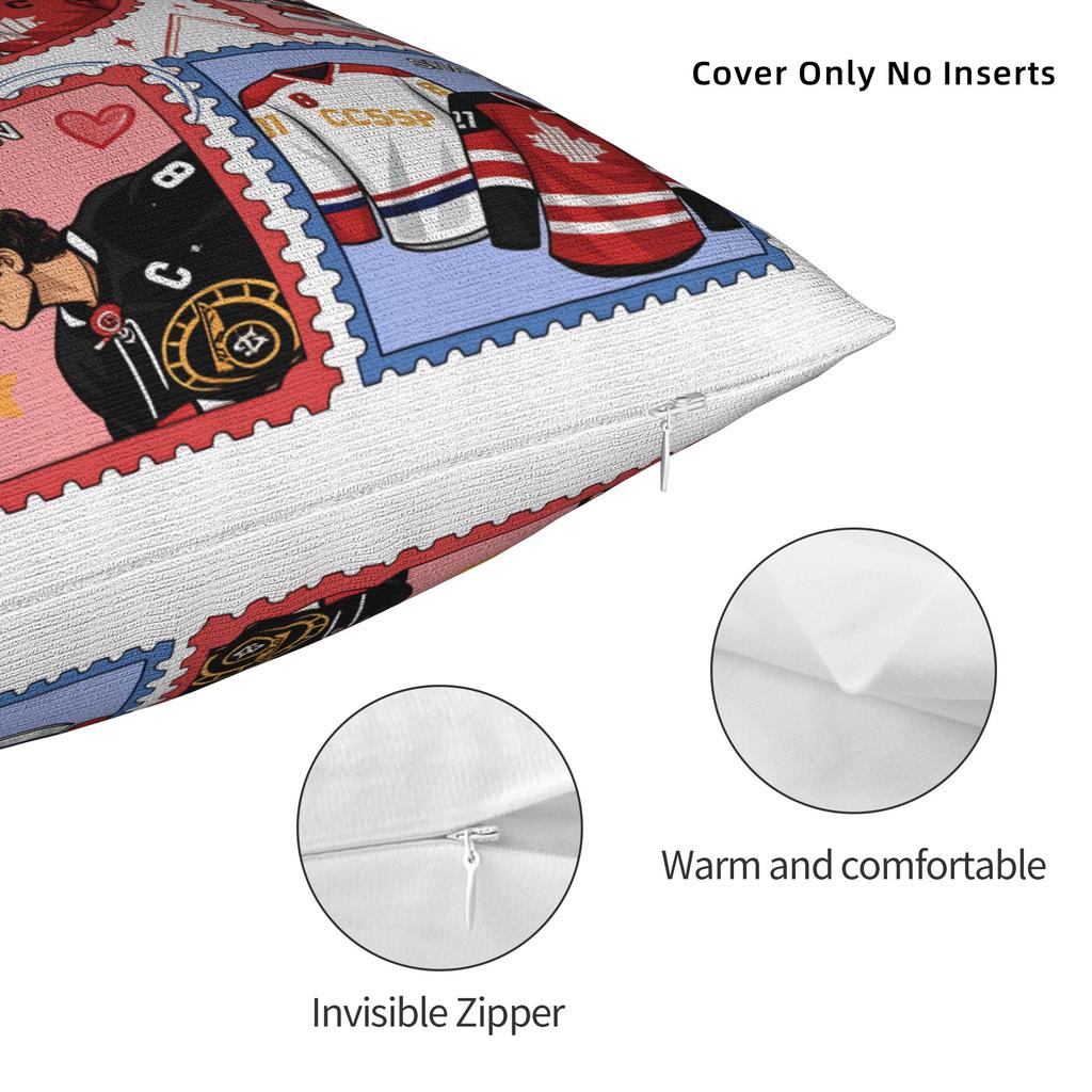 Heated Rivalry Square Pillow Covers Polyester Bed Car Hockey Romance Cushion Cover Cool Home Decoration Throw Pillow Case 45*45