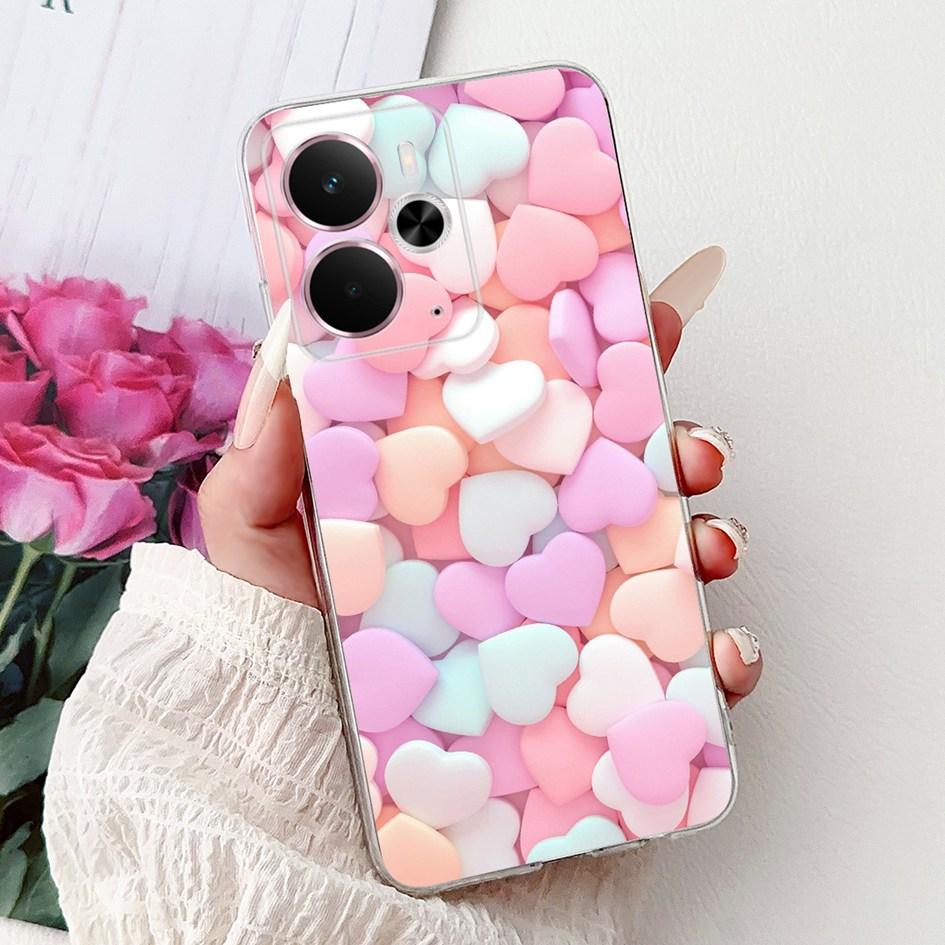 Чехол для Oppo Realme 14 14T 5G RMX5075 RMX5078 Популярный чехол-карман с рисунком сердца из мягкого силикона, противоударный, для Realme14 Realme14T 5G