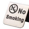 Stainless Steel No Smoking Sign Double-Sided Tabletop Warning Sign Plaque For Restaurant Public Places Hotel Office