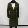 Женское двубортное длинное тренчкот Классическое пальто-пикот с лацканами с поясом Осенне-зимнее повседневное пальто