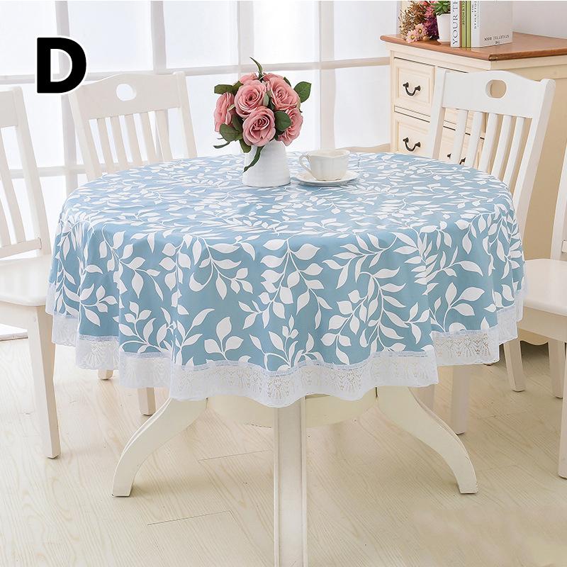 1PC Picnic Blanket Lace Table Nappe Party Decor Table Cover Oil-proof Tablecloth Round PVC Printing Mantel Mesa Waterproof