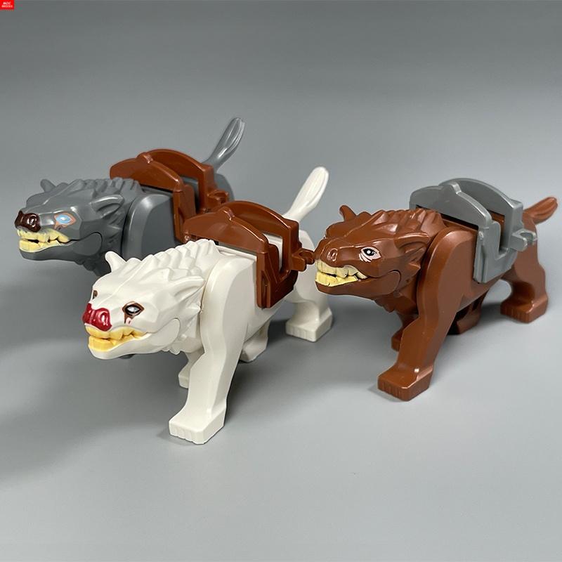 MOC Bricks Animal Zoo Tiger Leopard Elephant Wolf Shark Polar Bear Whale Building Blocks Kids Toys Farm Figures Assemble