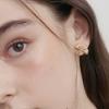 SOSOO Cloth Ribbon Point Earrings