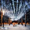 30/50CM LED Meteor Shower Rain Lights Waterproof Falling Raindrop Fairy String Light for Christmas Holiday Party Patio Decor