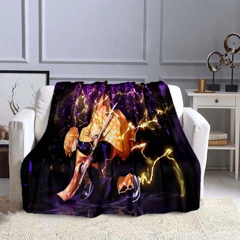 Одеяло с изображением убийцы демонов в стиле аниме, супер мягкое теплое одеяло, фланелевое одеяло, одеяло для пикника, одеяла для кроватей, одеяло для пикника