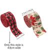 Xmas Linen Christmas Ribbon Tree Printed Bouquet Ribbon Gift Box Packing Strap  Christmas Decor