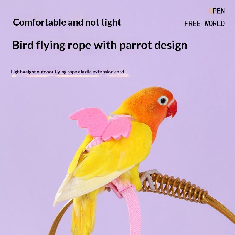Parrot Outdoor Walking Harness Leash Soft Skin-Friendly Flight Training Rope for Cockatiel Budgie Parakeet Pet Bird Supplies