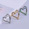 Adjustable Heart Shaped Rings Jewelry Stainless Steel Sweetheart Rings Open Adjustable Rings Jewelry for Fashionistas